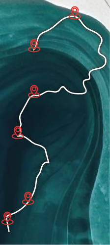 Mapa trasy splavu rieky Morava s Red Rock River
