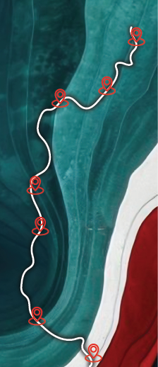 Mapa trasy splavu Mošonského Dunaja